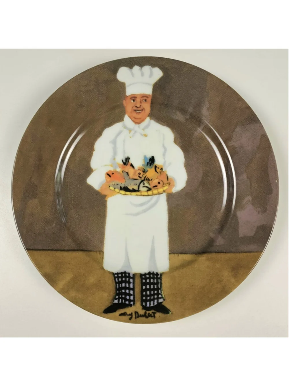 Set of 4 Guy Buffet Marche Aux Fleurs Porcelain Plates Salad Dessert Bistro Vtg